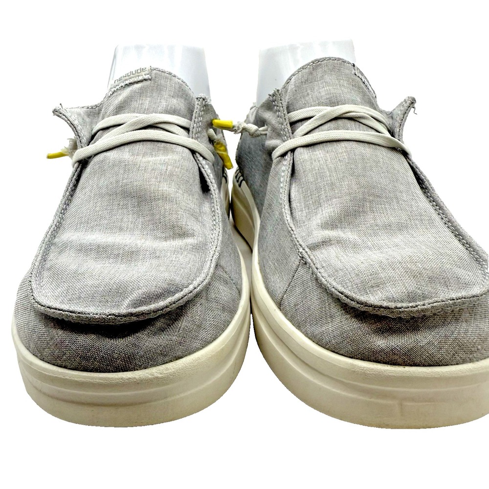 Hey Dude Wendy  Shoes Grey Lines 7 Casual Loafer Slip On Beach Lightweight Vaca - Picture 4 of 10